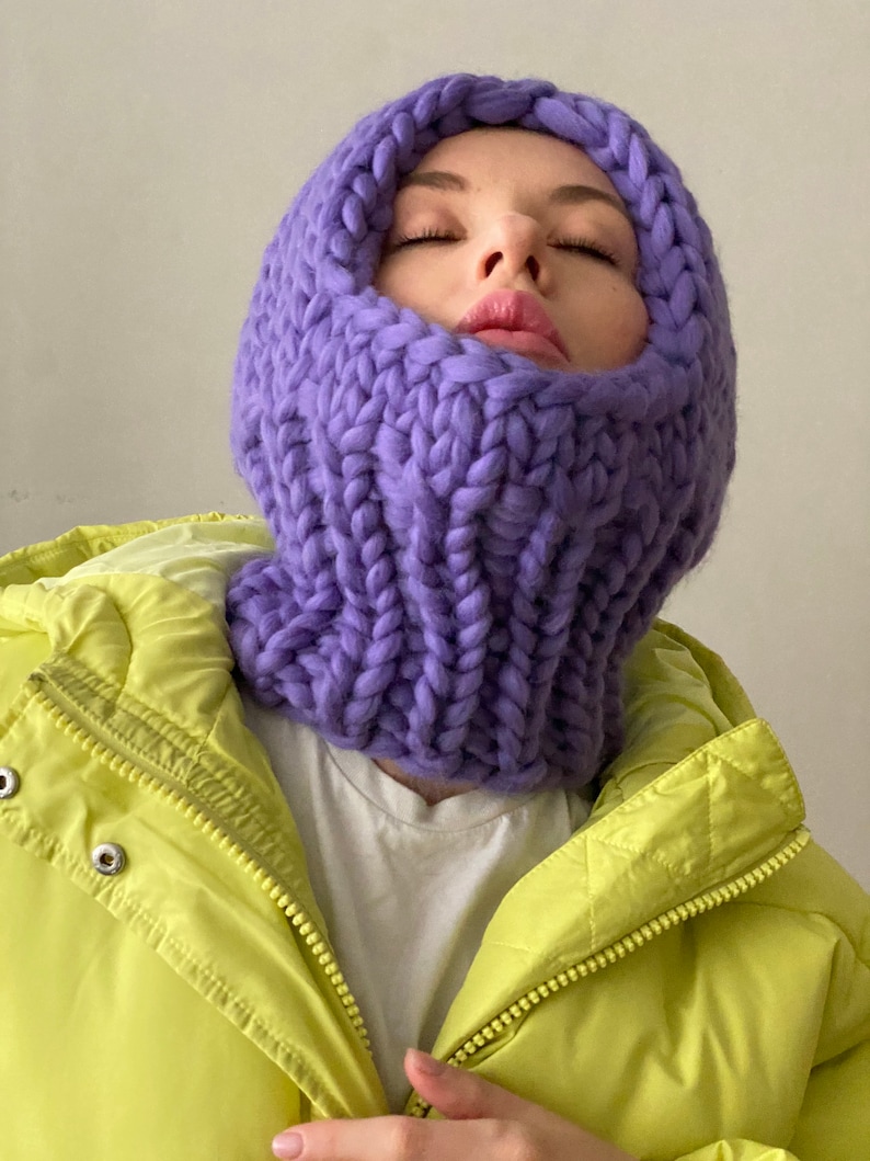 Womens Knit Balaclava Chunky Knit Balaclava Hat Etsy