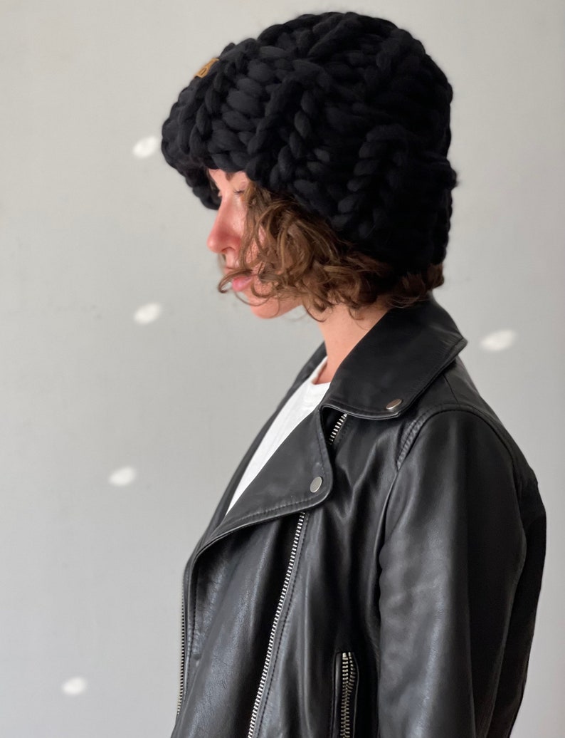Wool Knit Beanie, Womens Winter Hat image 6