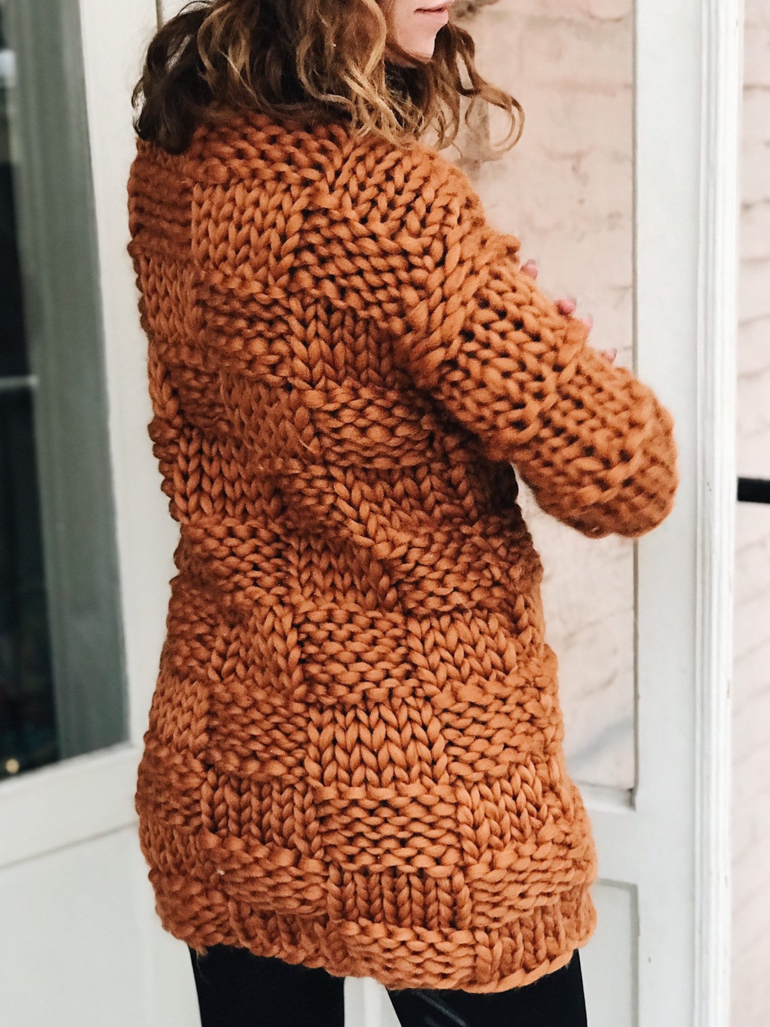 Cc Chunky Knitted Wool Mix Dress Brown
