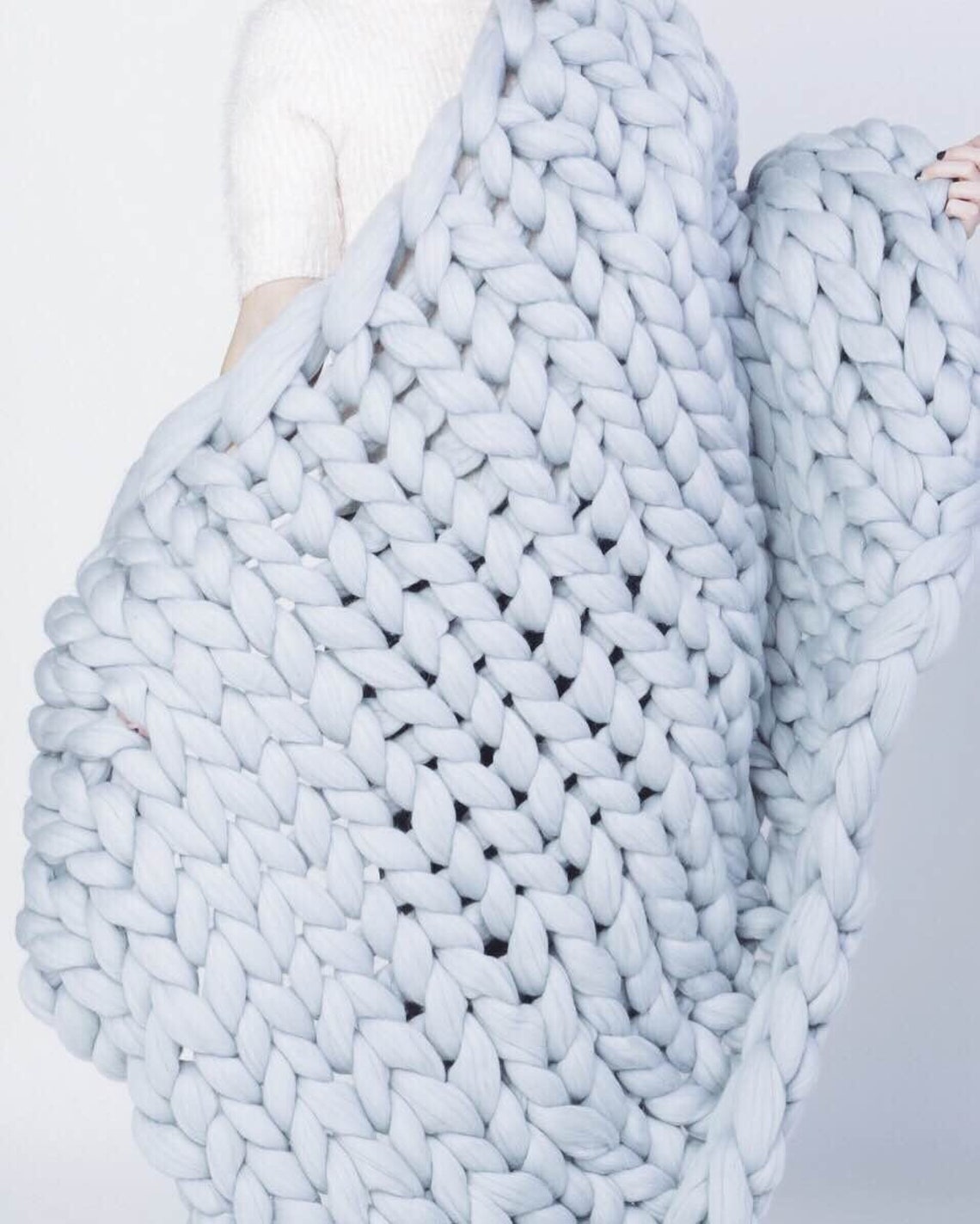 Chunky Knit Blanket Chunky Knit Throw Hand Knit Blanket Etsy