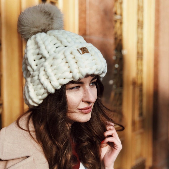 Women S Wool Knit Hat Fur Pom Pom Hat Pom Pom Beanie Etsy Women S Wool Knit Hat Fur Pom Pom Hat Pom Pom Beanie Etsy