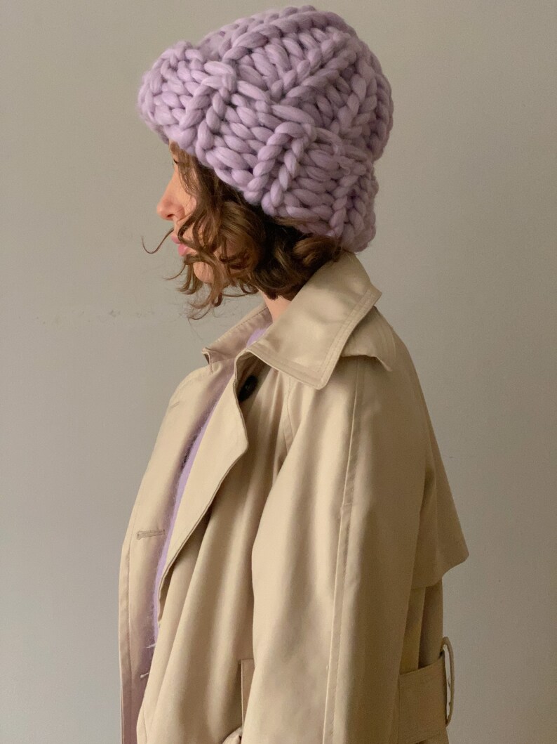 Dammössa i ull, Helsingforsmössa, Super Chunky Beanie, Chunky Mössa, Stickad Mössa, Merinoull bild 3