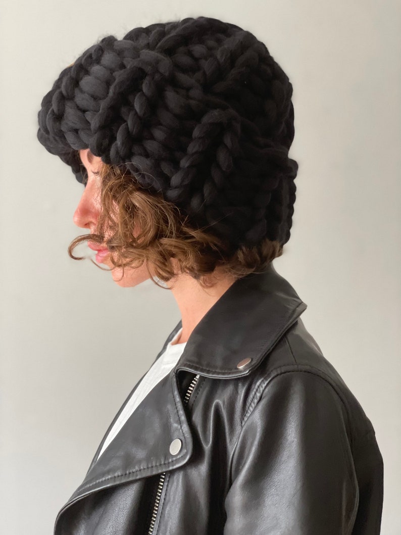 Wool Knit Beanie, Womens Winter Hat image 2