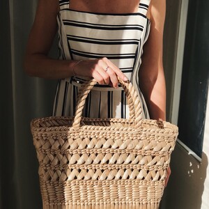 Large Woven Beach Bag, Woven Shopper Bag image 9