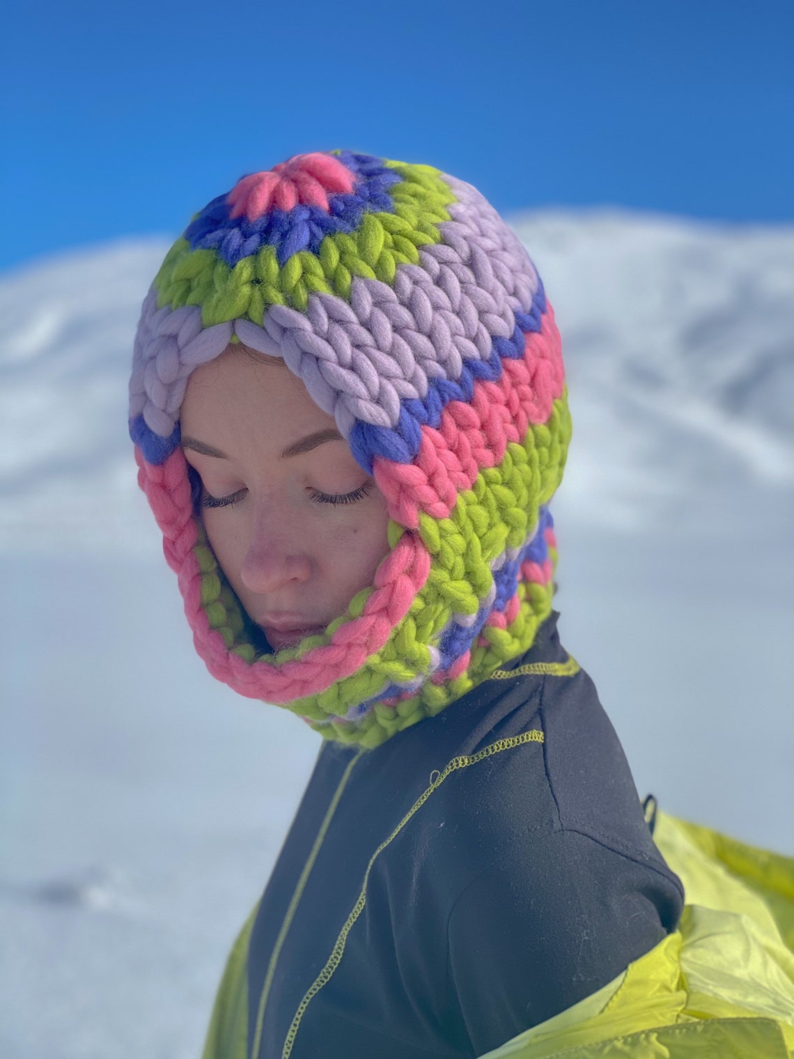Womens Knit Balaclava Chunky Knit Balaclava Hat Etsy