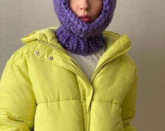 Women's Knit Balaclava, Chunky Knit Balaclava Hat