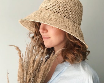 Raffia Bucket Hat - Etsy