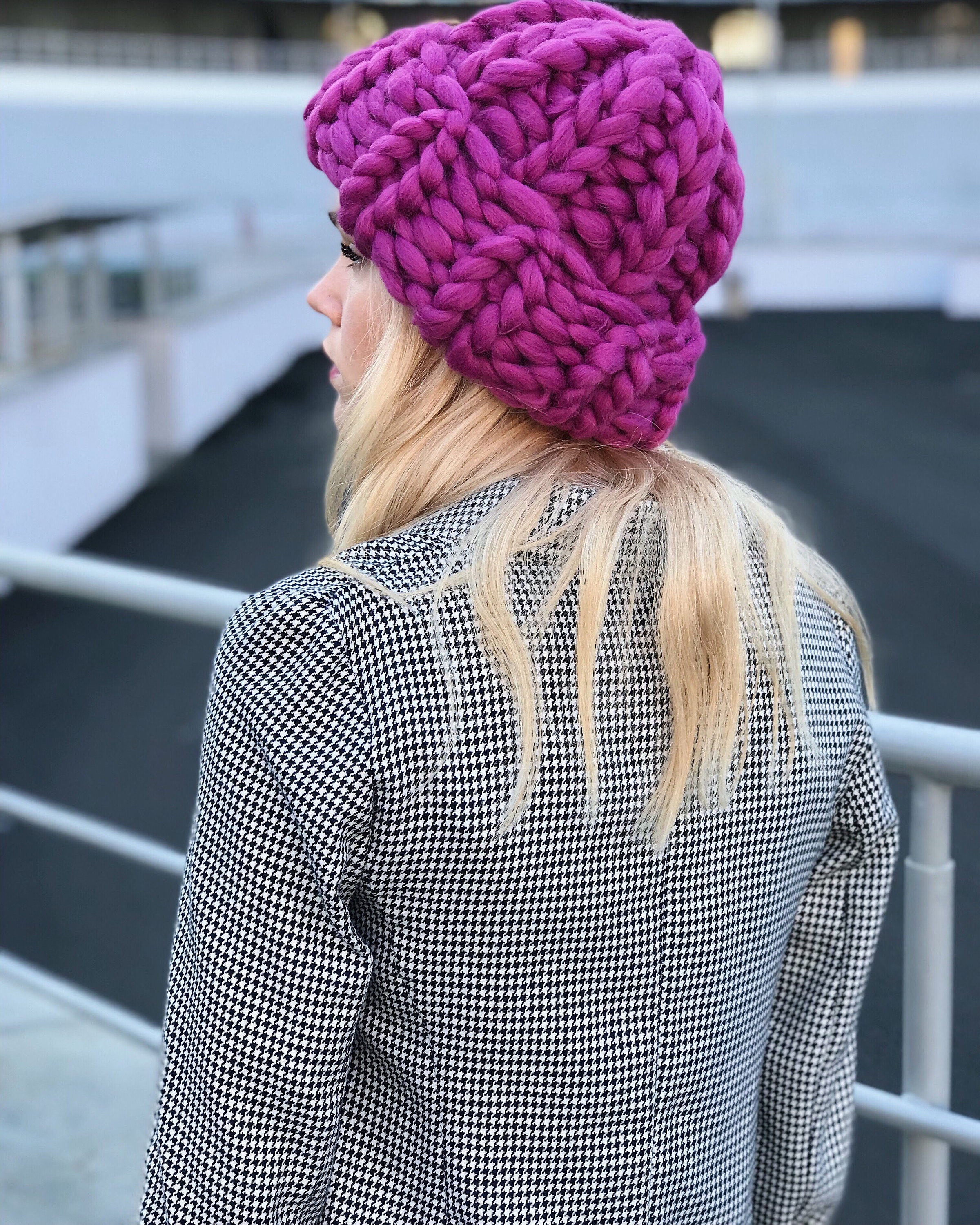 Chunky Knit Beanie Womens Wool Hat Chunky Knit Hat Etsy