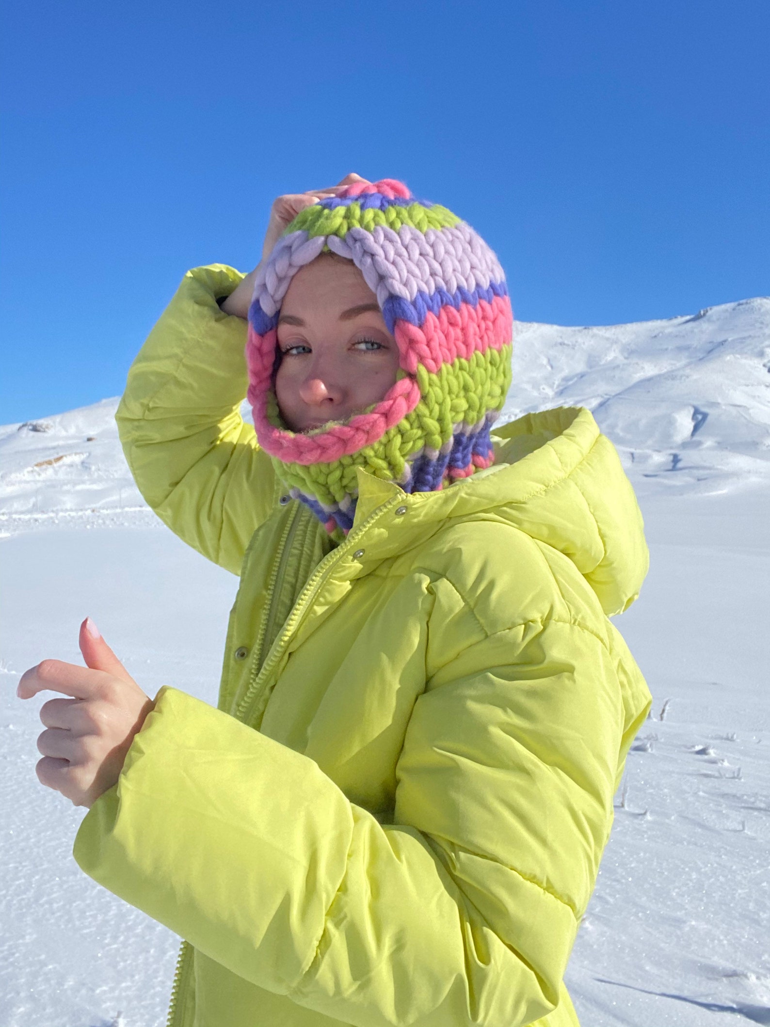 Womens Knit Balaclava Chunky Knit Balaclava Hat Etsy