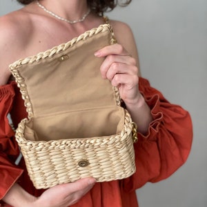 Woven Bag Straw Clutch, Summer Handbag image 6