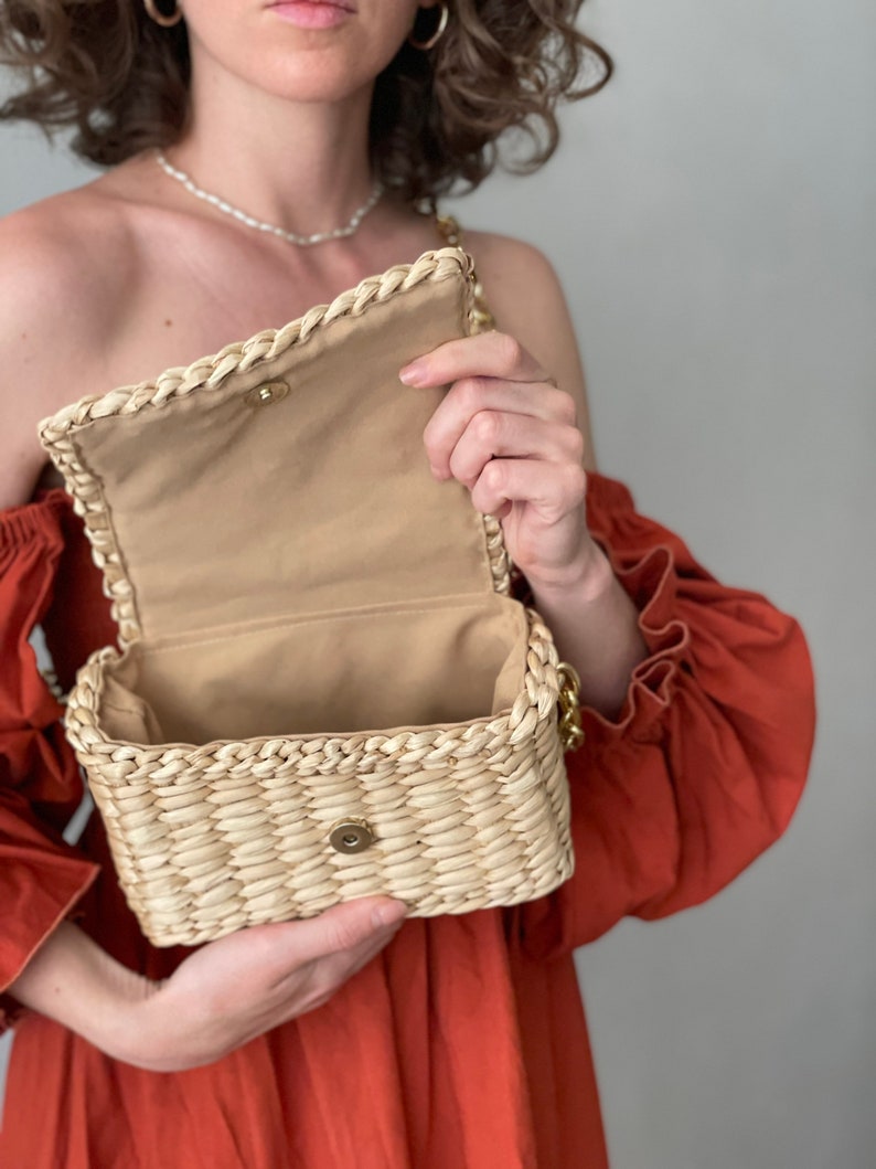 Woven Bag Straw Clutch, Summer Handbag image 6