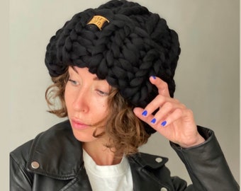 Bonnet en tricot de laine, chapeau d'hiver pour femmes