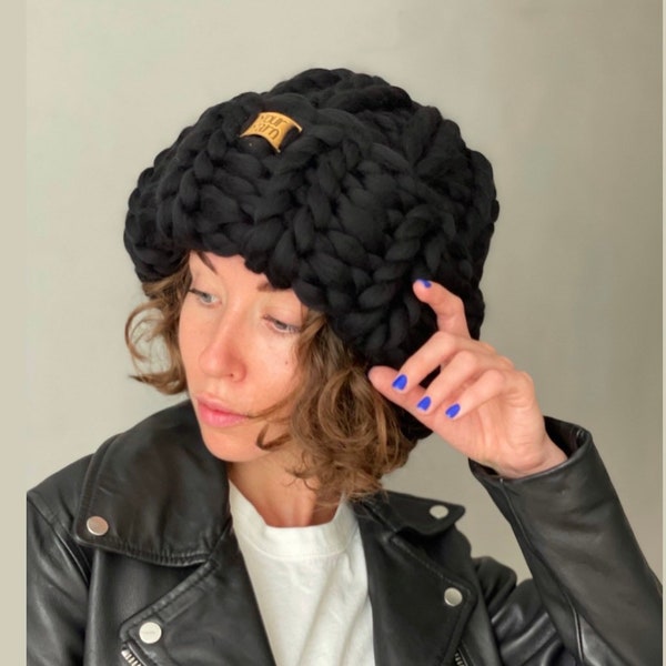 Bonnet en tricot de laine, chapeau d'hiver pour femmes