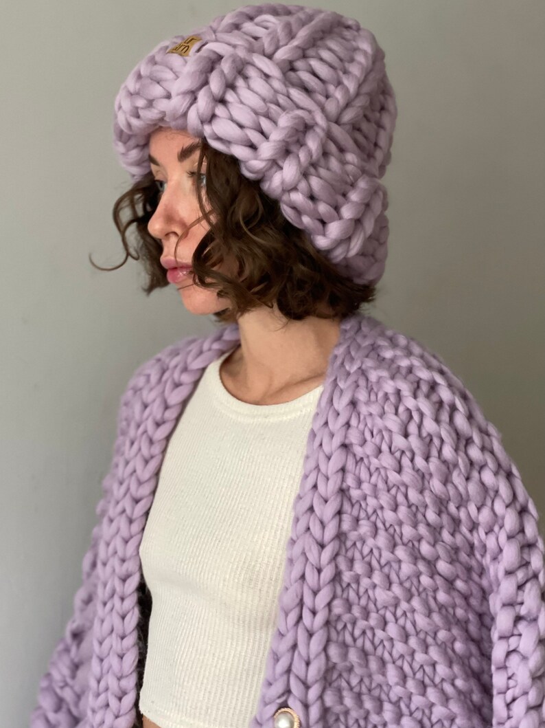 Dammössa i ull, Helsingforsmössa, Super Chunky Beanie, Chunky Mössa, Stickad Mössa, Merinoull bild 9