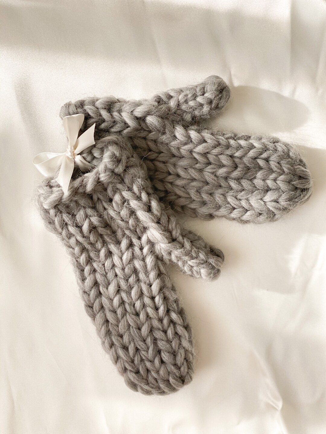 Knitted Mittens Cozy Wool Hand Knit Mittens Womens Winter Etsy