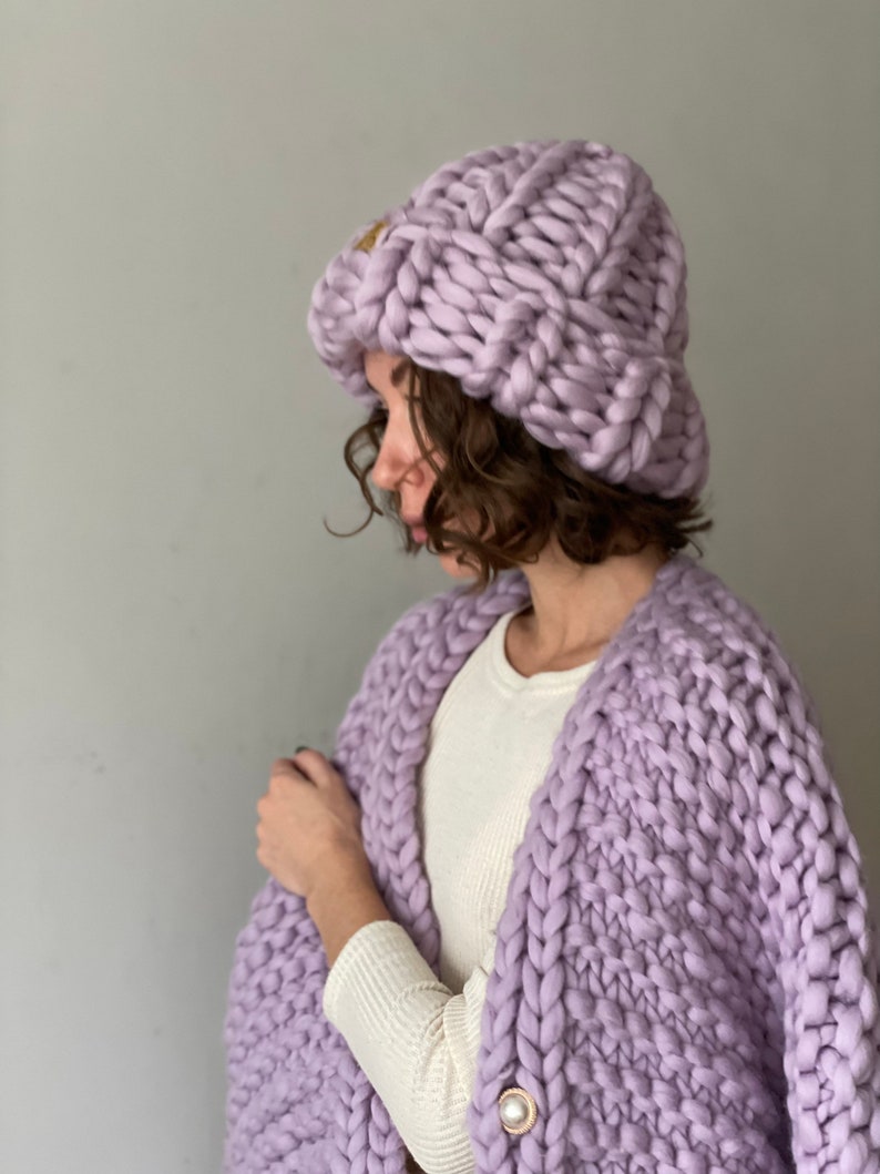 Dammössa i ull, Helsingforsmössa, Super Chunky Beanie, Chunky Mössa, Stickad Mössa, Merinoull bild 7