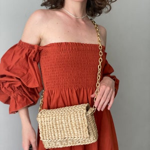 Woven Bag Straw Clutch, Summer Handbag image 9