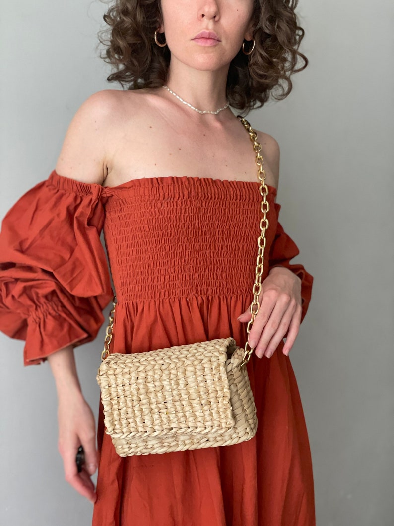 Woven Bag Straw Clutch, Summer Handbag image 9