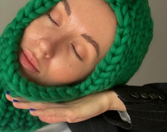 Women’s Chunky Knit Balaclava Hat, Knit Hoods Face Mask
