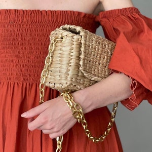 Woven Bag Straw Clutch, Summer Handbag image 1