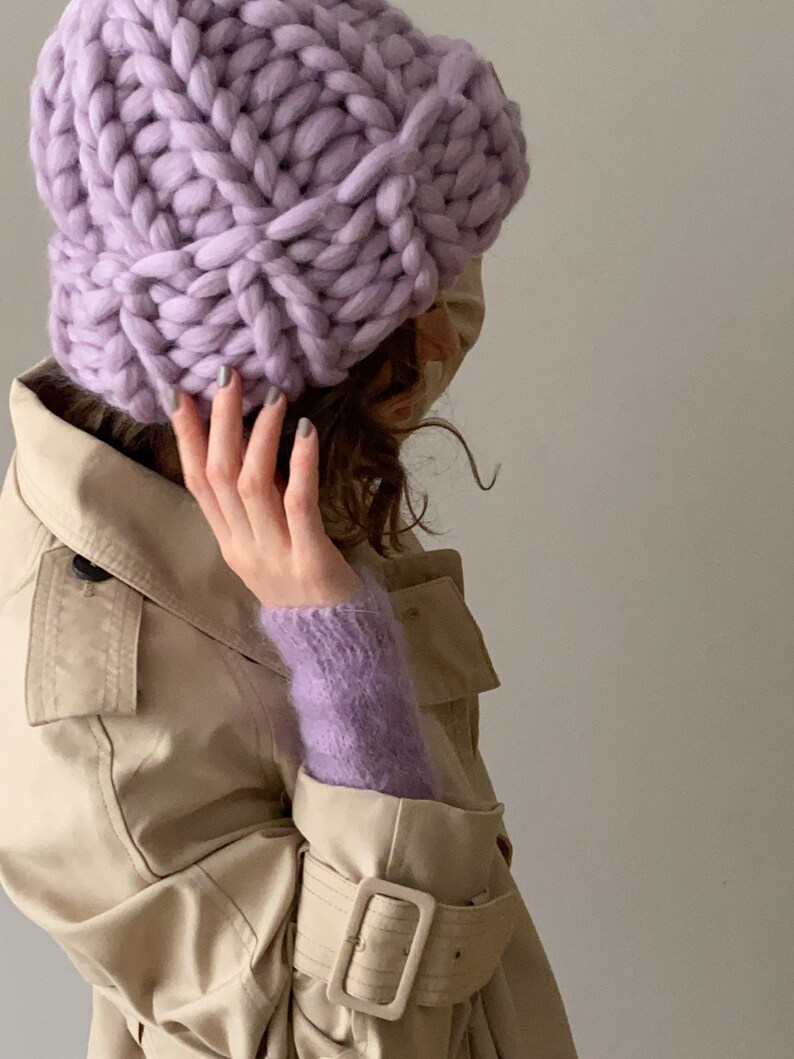 Dammössa i ull, Helsingforsmössa, Super Chunky Beanie, Chunky Mössa, Stickad Mössa, Merinoull bild 4