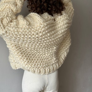 Oversized Cable Knit Cardigan Sweater Knitting Pattern image 2