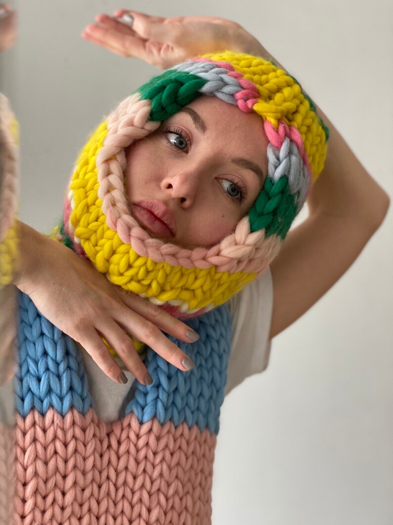 Womens Knit Balaclava Chunky Knit Balaclava Hat Etsy