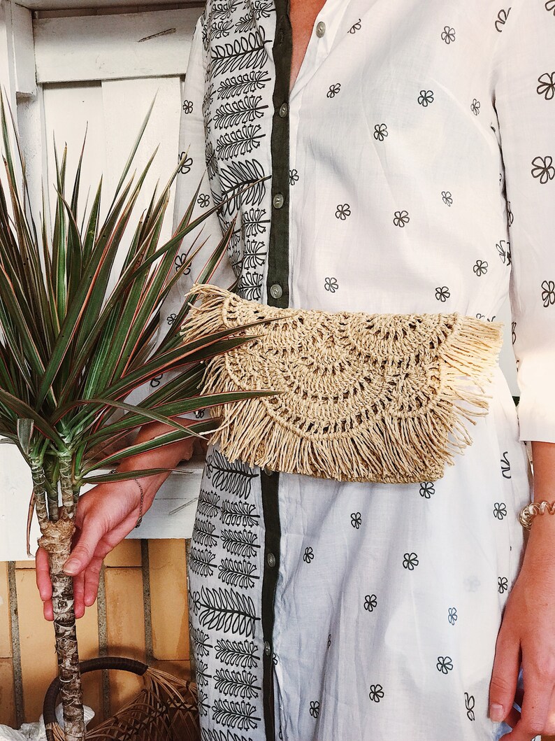 Natural Raffia Clutch Tassel Clutch Fold Over Design Straw Etsy