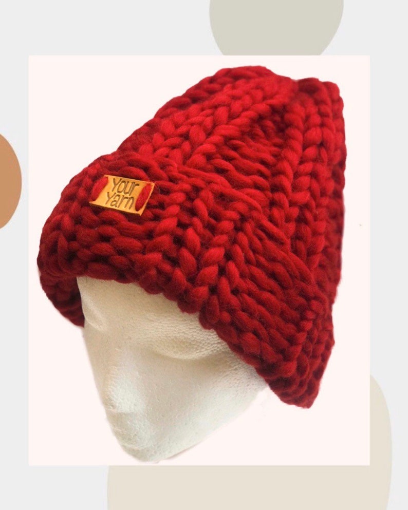 Super Chunky Hat, Womens Chunky Knitted Beanie Granate