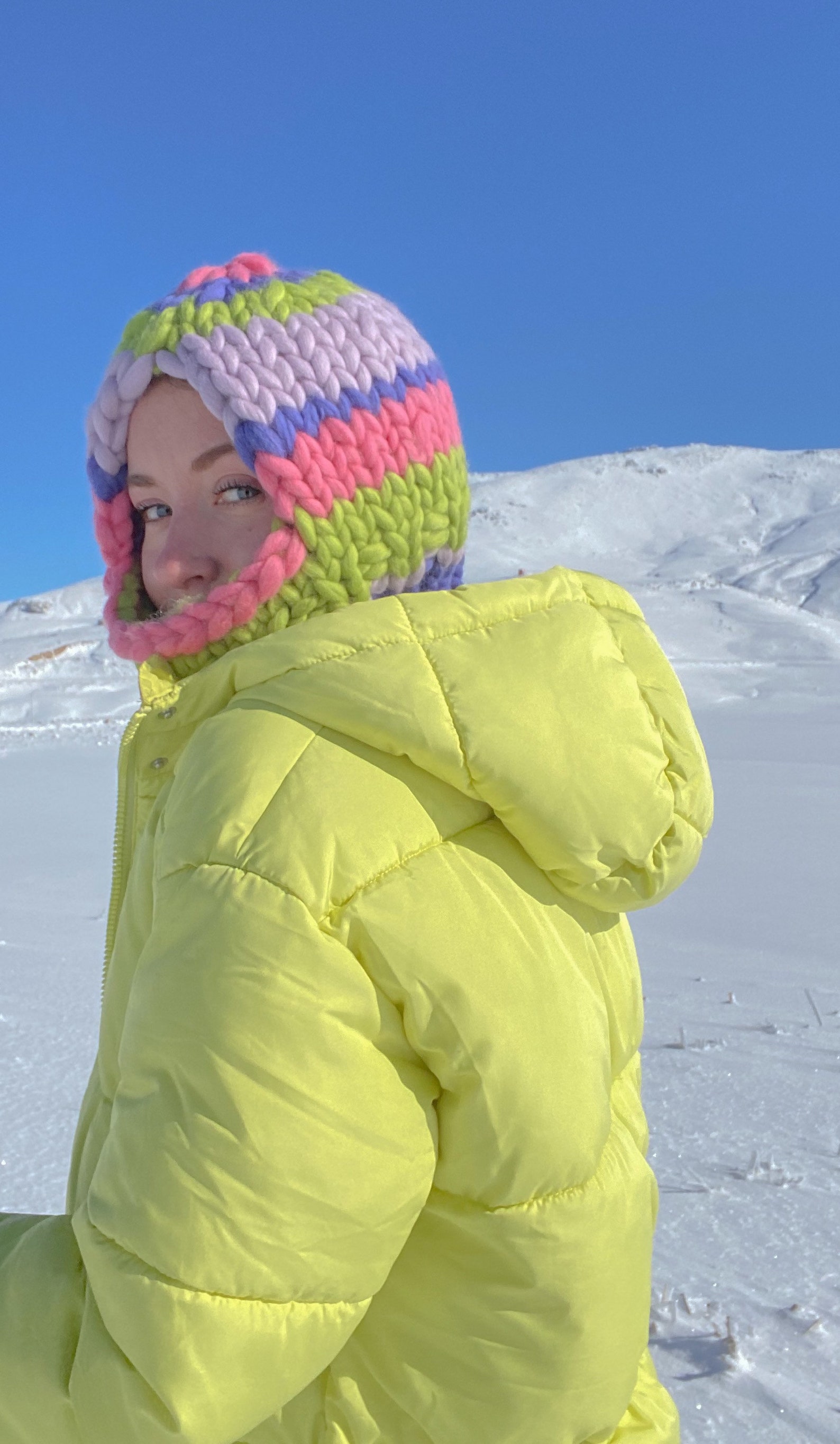 Womens Knit Balaclava Chunky Knit Balaclava Hat Etsy