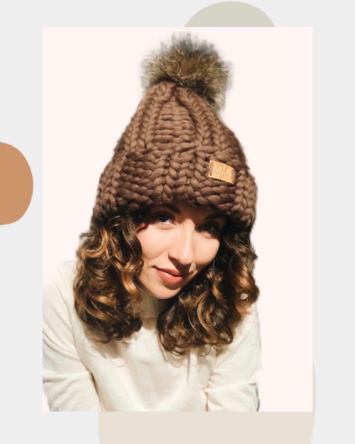 Cappello Donna Invernale Berretto A Trecce Con Pompon Premium Da Donna In Grigio Chiaro Colbacco Donna
