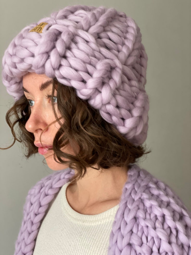 Dammössa i ull, Helsingforsmössa, Super Chunky Beanie, Chunky Mössa, Stickad Mössa, Merinoull bild 6