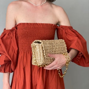 Woven Bag Straw Clutch, Summer Handbag image 3