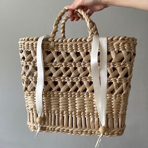 Large Woven Beach Bag, Woven Shopper Bag image 2