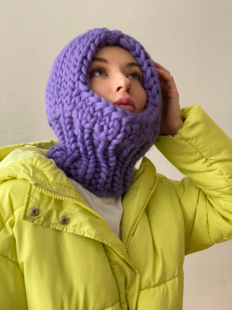 Womens Knit Balaclava Chunky Knit Balaclava Hat Etsy