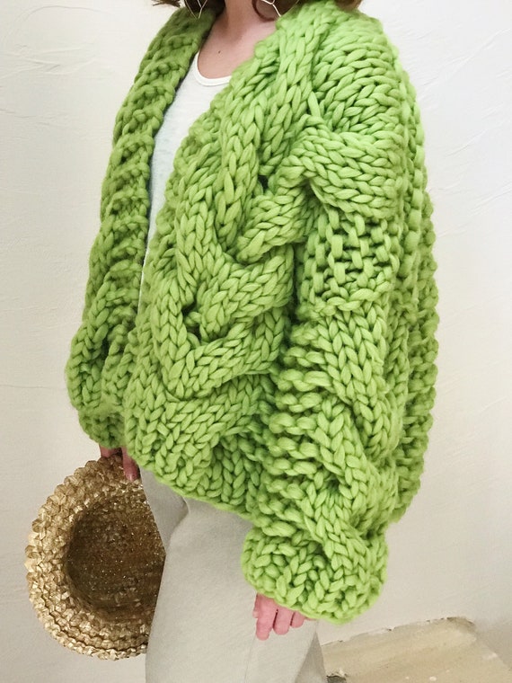 Womens Knit Cardigan, Super Chunky Cardigan, Wool Knit