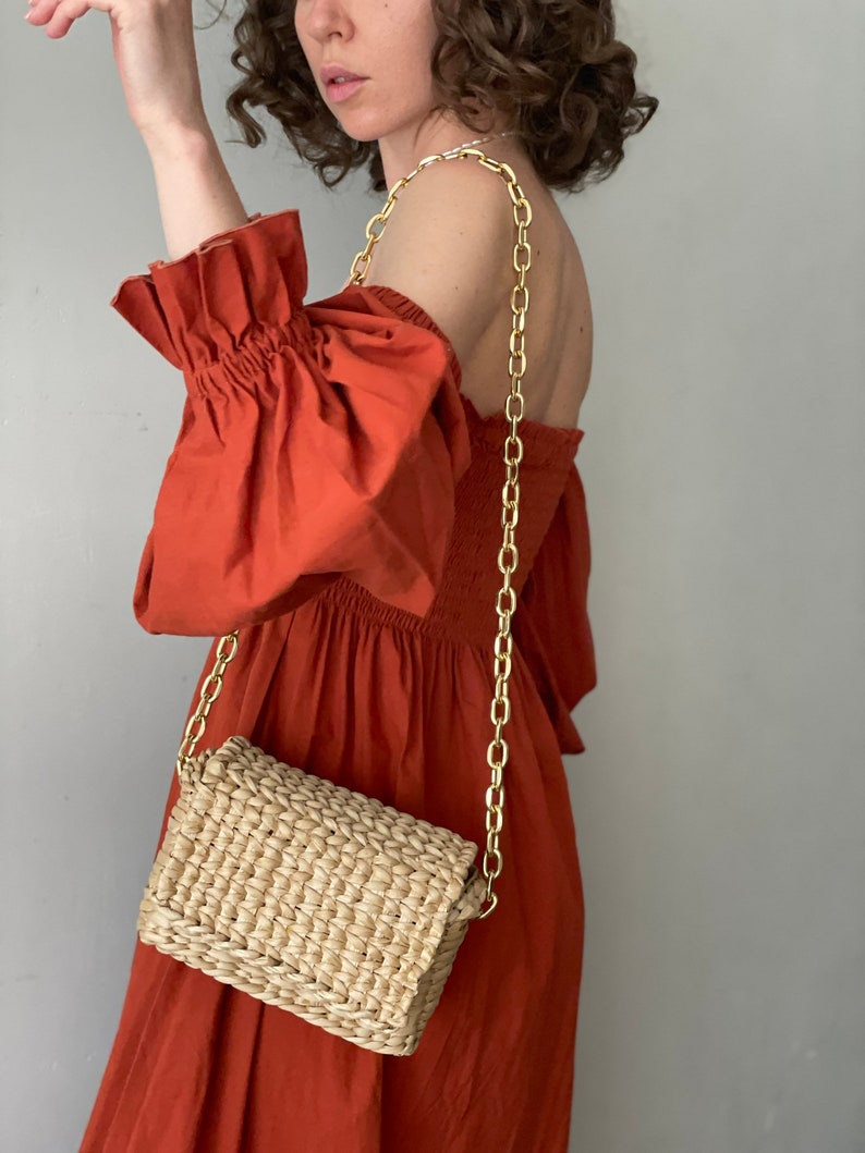 Woven Bag Straw Clutch, Summer Handbag image 4