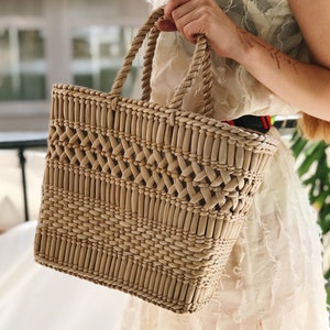 Large Woven Beach Bag, Woven Shopper Bag image 8