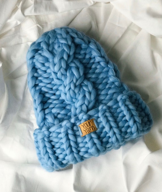Women's wool knit hat, Helsinki hat, Super Chunky Beanie, Chunky Hat, Knit Hat, Merino Wool, Winter hat, Hat with pattern, Hat with spit
