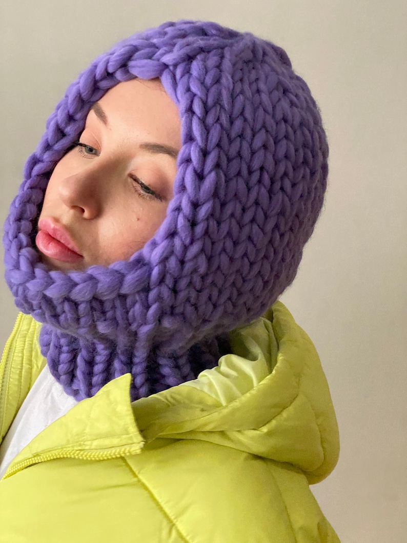 Womens Knit Balaclava Chunky Knit Balaclava Hat Etsy