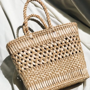 Large Woven Beach Bag, Woven Shopper Bag image 7