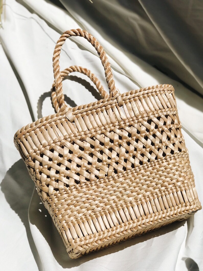 Large Woven Beach Bag, Woven Shopper Bag image 7