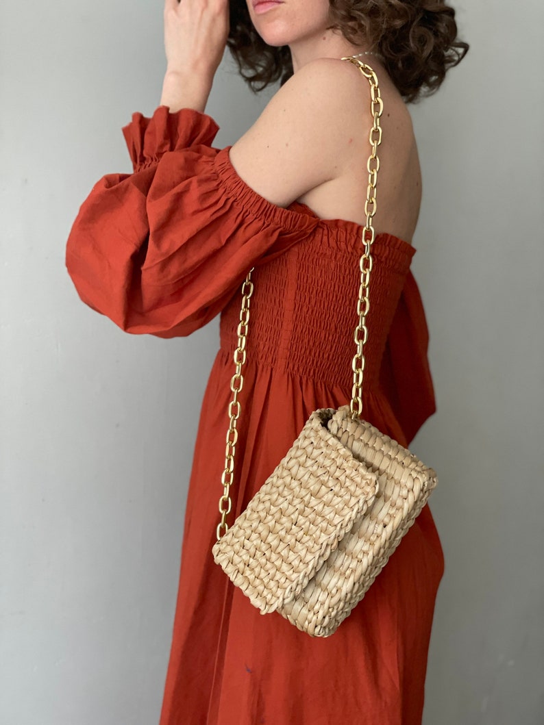 Woven Bag Straw Clutch, Summer Handbag image 7