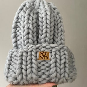 Womens Chunky Knit Beanie Wool Hat image 3