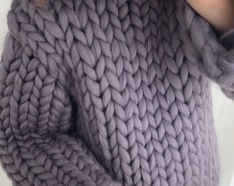 Chunky Knit Sweater, Chunky Knit Sweater, Womens Chunky Knit Sweater, Big Knit Pullover, Hand Knitted Sweater, Christmas Gift for Her