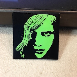 ENAMEL Glow In The Dark* Night Of Living Dead square pin