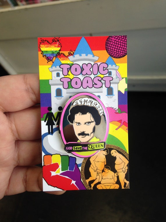 God Save the Queen ENAMEL Pin Freddie Mercury / Sex Pistols Parody