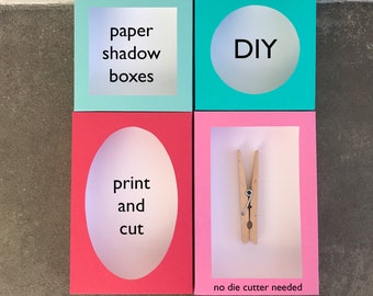 DIY Paper Shadow Box / Print and Cut Template / Make by Hand / No Die Cutter Needed / Paper Frame / Easy to Make & Assemble
