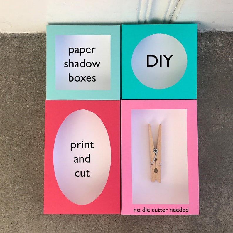 Diy Paper Shadow Box Print And Cut Template Make By Hand Image 0