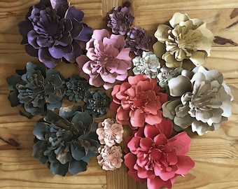 Paper Flower SVG, 3D Flower SVG, Silhouette & Cricut Flower Camelia, Die Cutting Files for Blooms, Digital Download, DIY Wedding Flower